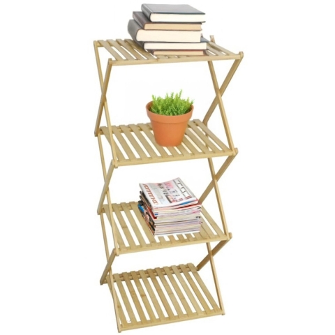 Gerimport Badkamer/keuken rek/organizer - bamboe - opvouwbaar - 93 x 40 x 33 cm -