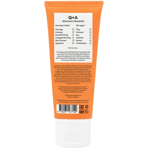 3x Q+A Ginger Root Daily Moisturiser 75 ml