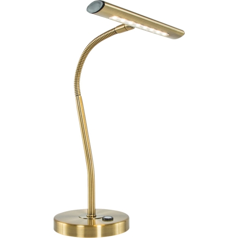 TRIO CURTIS - Tafellamp - Oud messing - incl. 1x SMD 4 W - 4-stappen TOUCH - Flexibel - Pianolamp