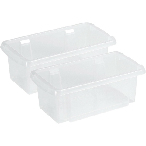 Sunware Opslagbox Nesta - 8x - kunststof - 7L - transparant - 38 x 21 x 14 cm -