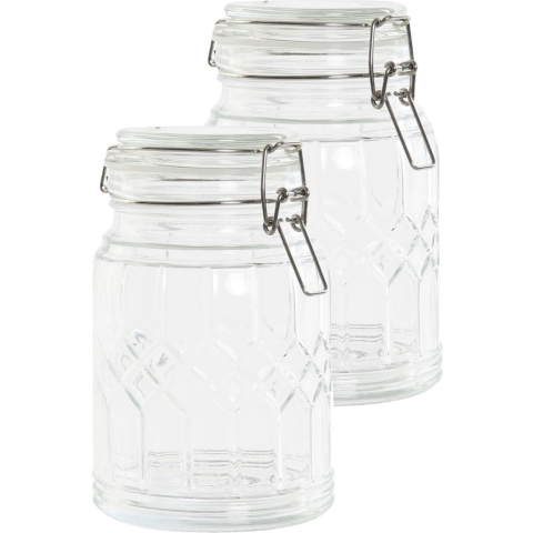 3x stuks voorraadpotten/weckpotten 710 ml glas met metalen beugelsluiting -