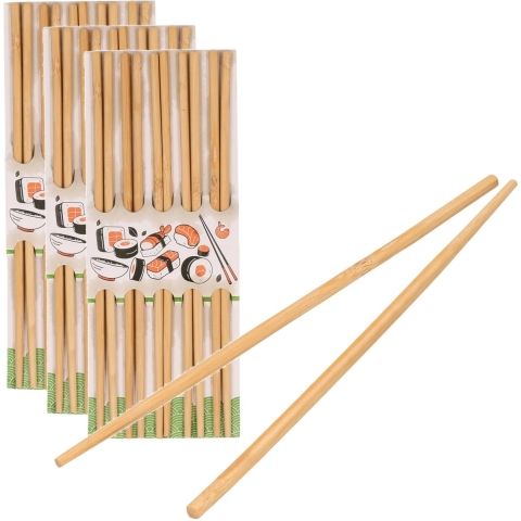 Concorde Sushi eetstokjes - 40x setjes - bamboe hout - 24 cm - Aziatische eetstokjes -