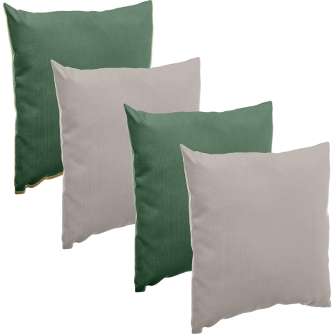 Bank/sier/tuin kussens voor binnen/buiten set 4x stuks emerald groen/taupe 40 x 40 cm -