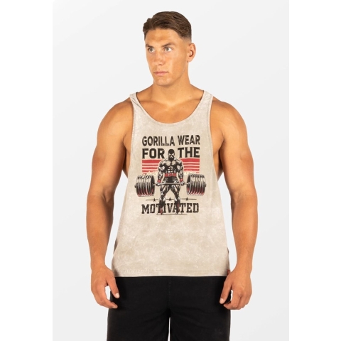 Gorilla Wear Churchill Stringer - Verwassen Groen - 3XL