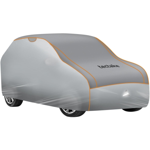 tectake® Autohoes - Waterdicht Hagelbescherming - Ademend met Verstelbare Spanbanden - Afmeting (LxBxH) 571 x 203 x 145 cm - Voor SUV of Busje