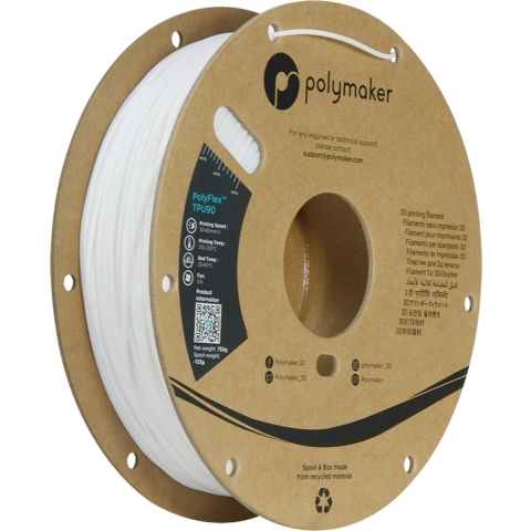 Polymaker PD02002 TPU90 Filament TPU Flexibel 1.75 mm 750 g Wit PolyFlex™ 1 stuk(s)