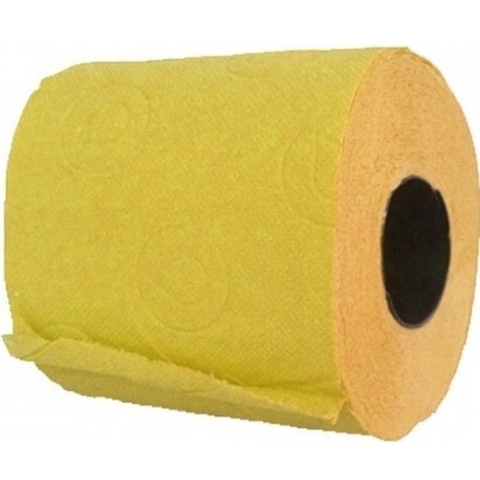 6x Geel toiletpapier rol 140 vellen -