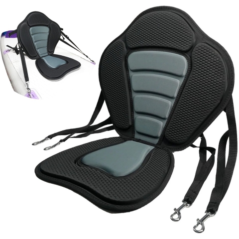 EvoNautic SUP Kajak Stoel - Opvouwbaar en lichtgewicht - Goede rugondersteuning - Zwart