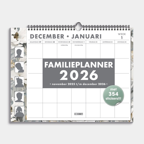 Familieplanner 2026 A3+ Klaprozen