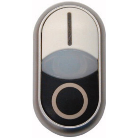 Eaton 216706 M22-DDL-WS-X1/X0 Dubbele drukknop Wit, Zwart 1 stuk(s)