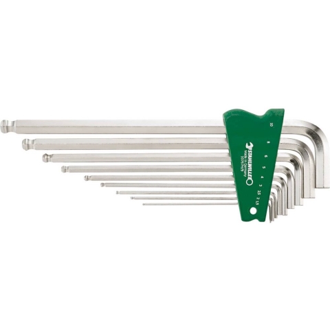 Stahlwille 10767H/9 SATZ KUGELKOPF-WINKELSCHRAUBENDREHER MIT HALTEFUNKTION SECHSKANT 9TLG. Universeel Haakse schroevendraaier