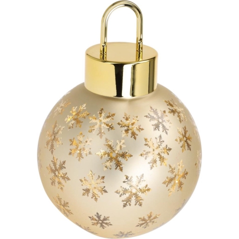 Kerstbal met led 20 cm mat goud kerstversiering Nampook - Nampook