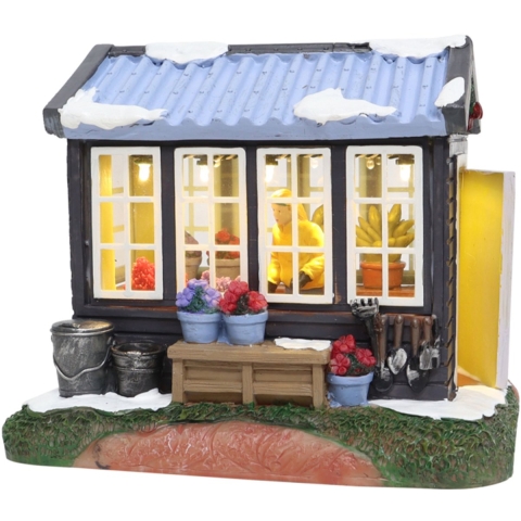 Hobby Greenhouse with LED Polyresin 16cm Santaville - Santaville