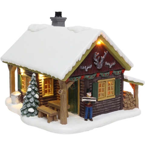 Forest Cabin with LED Polyresin 20cm Santaville - Santaville