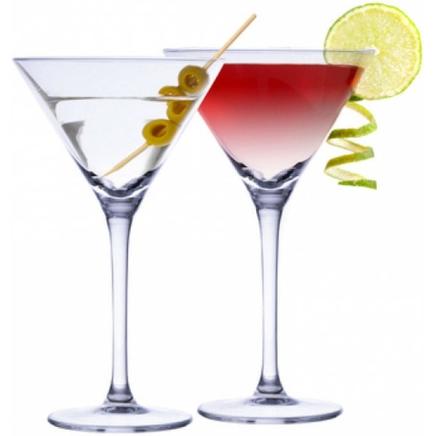 Martini cocktailglazen - glas - 4x stuks - 220 ml - Cocktail glazen - Cocktails drinken -