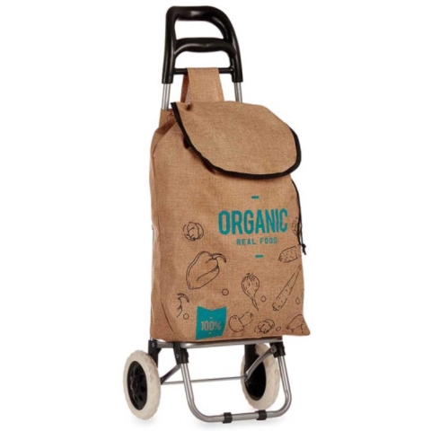 Arte Regal Boodschappen trolley organic - 33 l - bruin - 35x95 cm - met wielen -