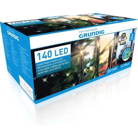 Kerstverlichting warm wit buiten lichtsnoeren 140 LED lampjes -
