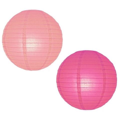 Lampionnen pakket roze en lichtroze 10x -