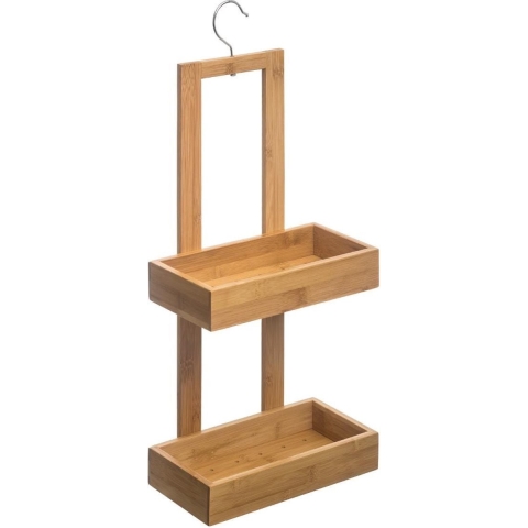 5five Doucherekje - 2 lagen - bamboe - met haak - 26 x 14 x 60 cm -