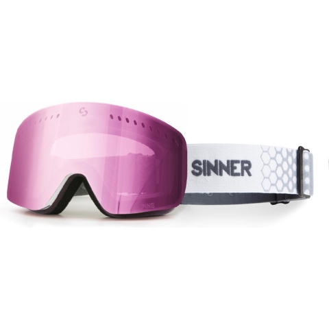 SINNER PINE - Skibril - Dubbele lens 100% UV-bescherming - Mat Wit