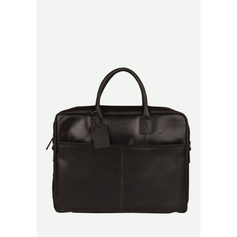 Burkely Vintage Sem Max Big Worker 17.3"- Laptoptas - Leer - Zwart