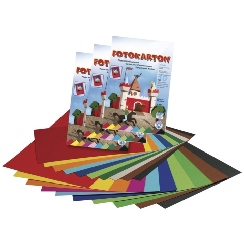 Rayher Fotokarton in A3 formaat - 30x vellen - verschillende kleuren - 300 grams -