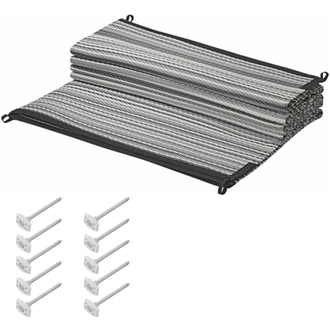 Pro Plus Tenttapijt incl. grondzeilpen 10x - grijs/wit - 250x300 cm - set -