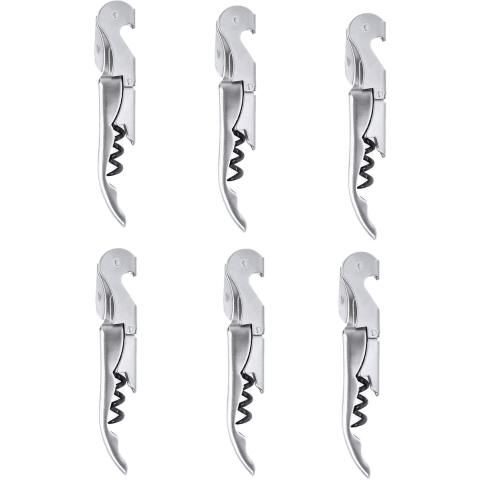 Kurkentrekker / flesopener 3- 6x -in-1 - RVS - Wijnflesopener / bierflesopener - Keuken -