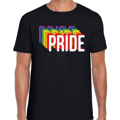 Pride regenboog / LGBTQ Heren t-shirt - zwart 2XL -
