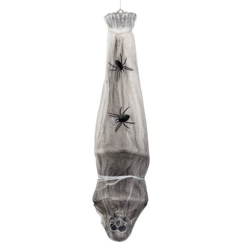 Boland hangend skelet cocon - grijs - 120 cm - halloween/horror - decoratie geraamte -