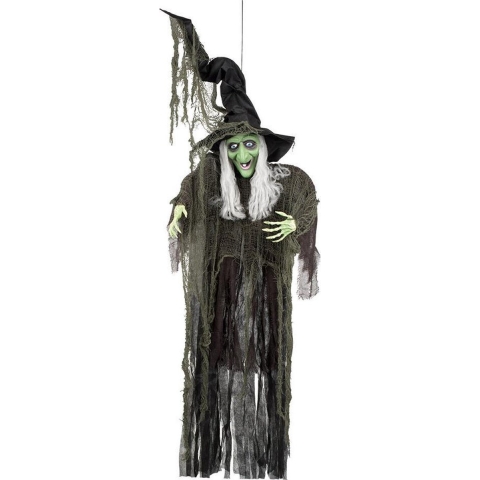 Heks hangdecoratie pop groot - 190 cm - Halloween heksen decoratie poppen -