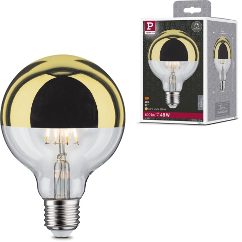 Paulmann 28675 LED-lamp Energielabel F (A - G) E27 Globe 6.5 W = 48 W Warmwit (Ø x h) 95 mm x 138 mm 1 stuk(s)