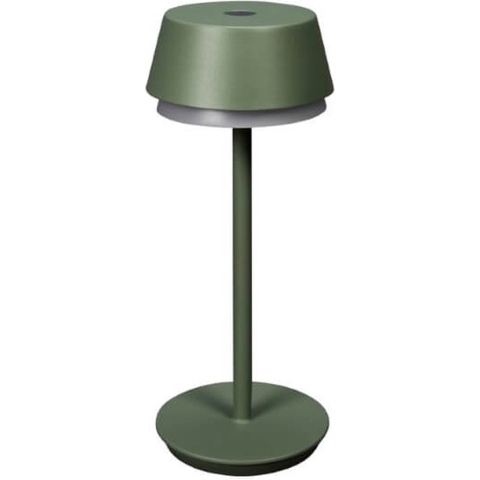 Konstsmide Lyon - draadloze buiten tafellamp met laadstation - Ø12 x 30 cm - 2,5W dimbare LED incl. IP54 - groen