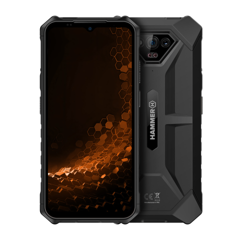 Hammer Iron V Black 65" Rugged Smartphone 6+6gb - 64 Gb Zwart