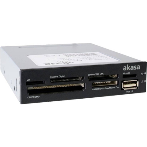 Akasa AK-ICR-07 Externe geheugenkaartlezer USB-A 2.0 Zwart