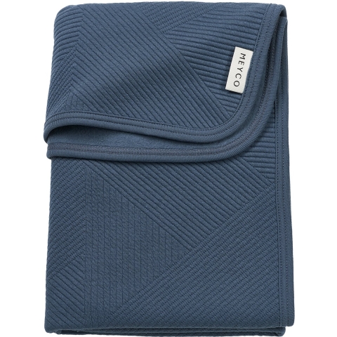 Deken Ledikant Meyco Jaquard Pure Flannel Indigo