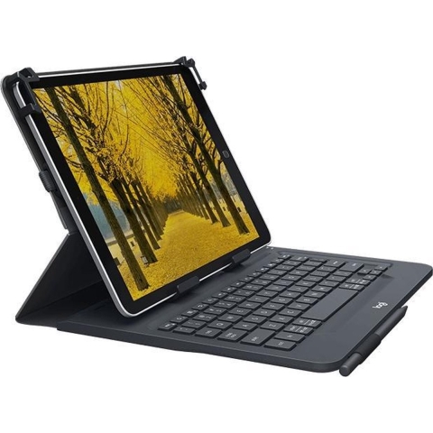 Logitech Universal Folio with integrated keyboard for 9-10 inch tablets QWERTZ Duits Bluetooth Zwart