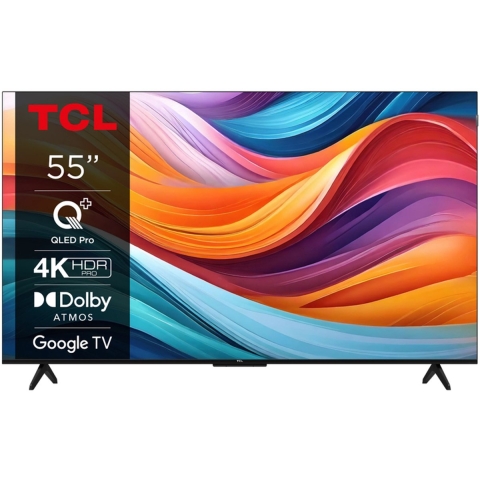 TCL T7B 55T7B tv 139,7 cm (55") 4K Ultra HD Smart TV Wifi Zwart, Titanium 600 cd/m²