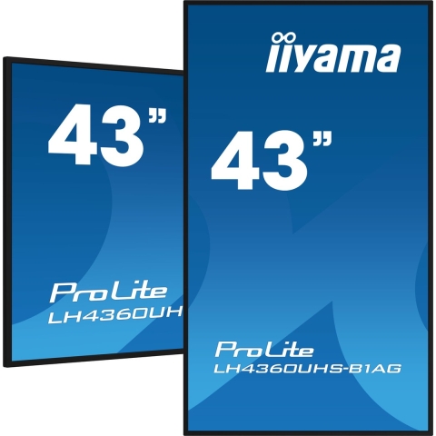iiyama LH4360UHS-B1AG beeldkrant Digitaal A-kaart 108 cm (42.5") LED Wifi 500 cd/m² 4K Ultra HD Zwart Type processor Android 11 24/7