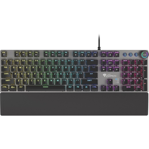GENESIS Thor 400 RGB toetsenbord Gamen USB QWERTY US International Zwart, Donkergrijs