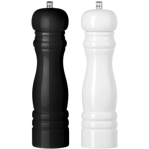 Cookinglife Peper- en Zoutmolen Set Rocca Zwart / Wit Glanzend - 21.5 cm