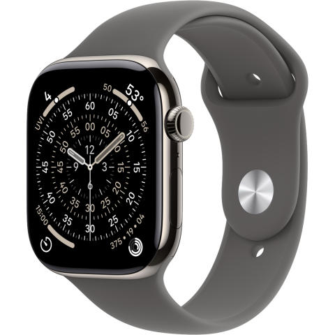 Apple Watch Series 11 gps + Cellular - 42mm titanium Case Stone Grey Sport Band S/m Smartwatch Natural