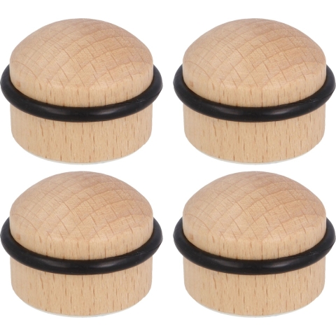 AMIG Deurstopper/deurbuffer - 4x - D35mm - inclusief schroeven - hout -