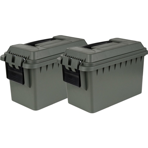 Outdoor/tuin opberg box - 2x - waterdicht - groen - 36 x 19 x 22 cm -
