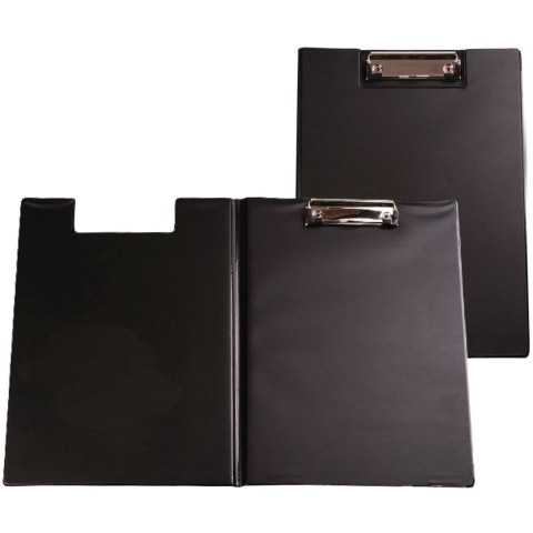 Documenten Clipboard met omslag - 4x - A4 formaat - Zwart - pvc - Klembord - Kantoor -
