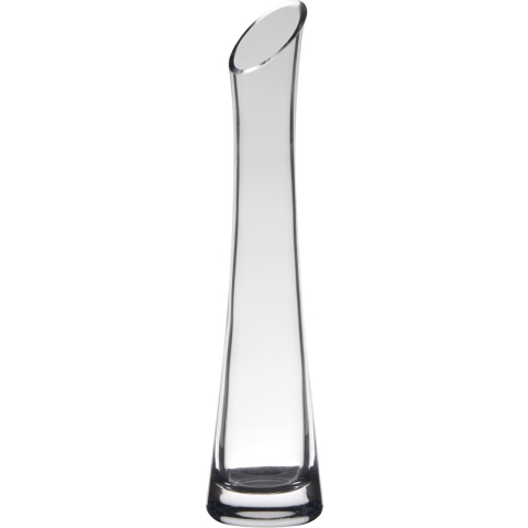 Hakbijl Glass vaas - 25 x 6 cm - flute model - transparant - bloemenvaas -