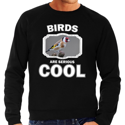 Dieren putter vogel sweater zwart heren - birds are cool trui L -