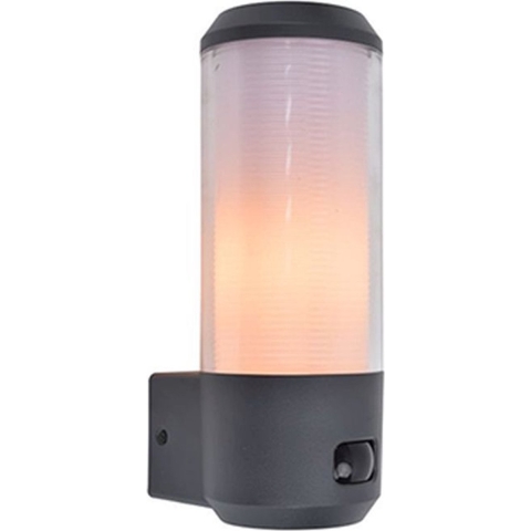 Lutec Heros - buiten wandlamp met sensor - 16 x 9,6 x 26,2 cm - IP44 - donker grijs