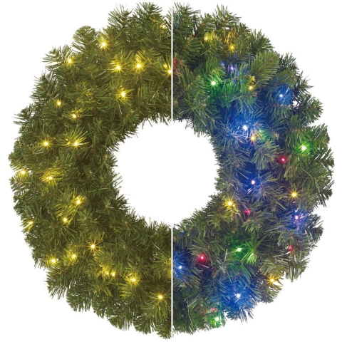 Limber krans led outdoor groen warm wit multicolour 100L TIPS 220 en timer & dimmer afstandsbediening h15xd90 cm Black Box - Black box