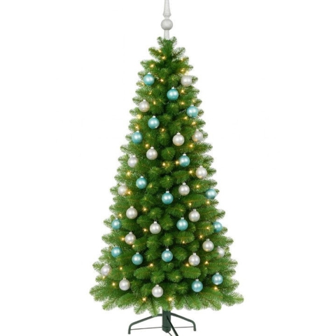 Arctic Spruce groen vanaf 150 cm hoog kunstkerstboom opgemaakt met piek, blauw & zilver Holiday Tree - Holiday tree